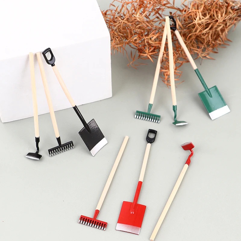 3Pcs 1:12 Dollhouse Miniatures - Gardening Tools Toys บทวิจารณ์และราคา