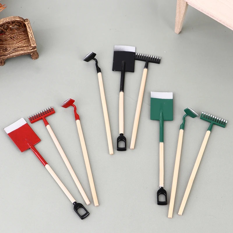 3Pcs 1:12 Dollhouse Miniatures - Gardening Tools Toys บทวิจารณ์และราคา