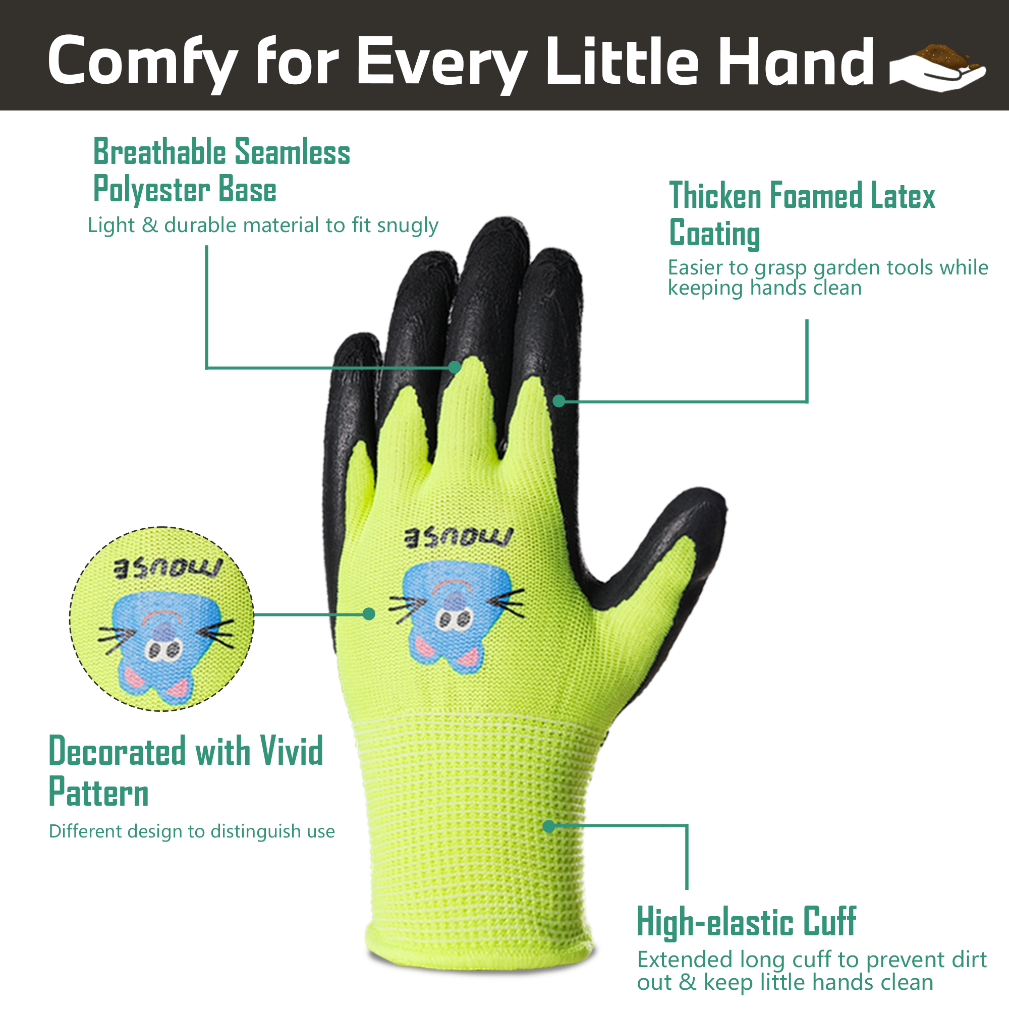 3 Pairs Kids Gardening Gloves, - Gardening Tools For 10 Year Olds บทวิจารณ์และราคา