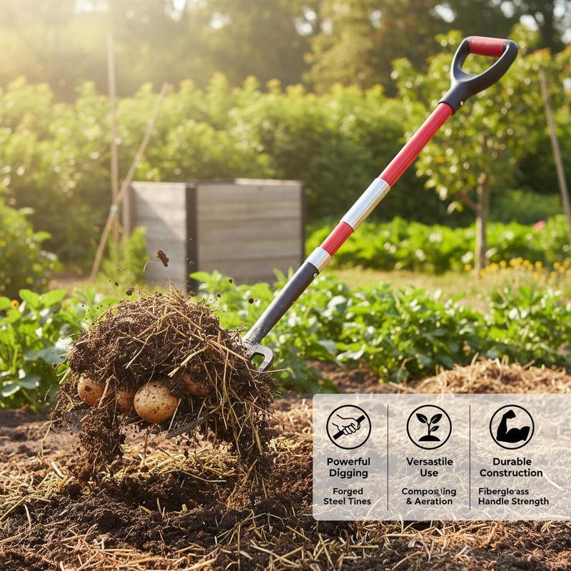 Spading Fork 45 in For Compost - Spade Digging Fork บทวิจารณ์และราคา