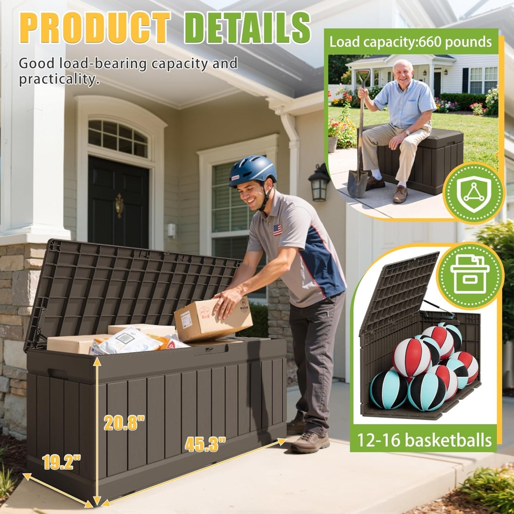82 Gallon Outdoor Storage Box  - Gardening Tools Box บทวิจารณ์และราคา