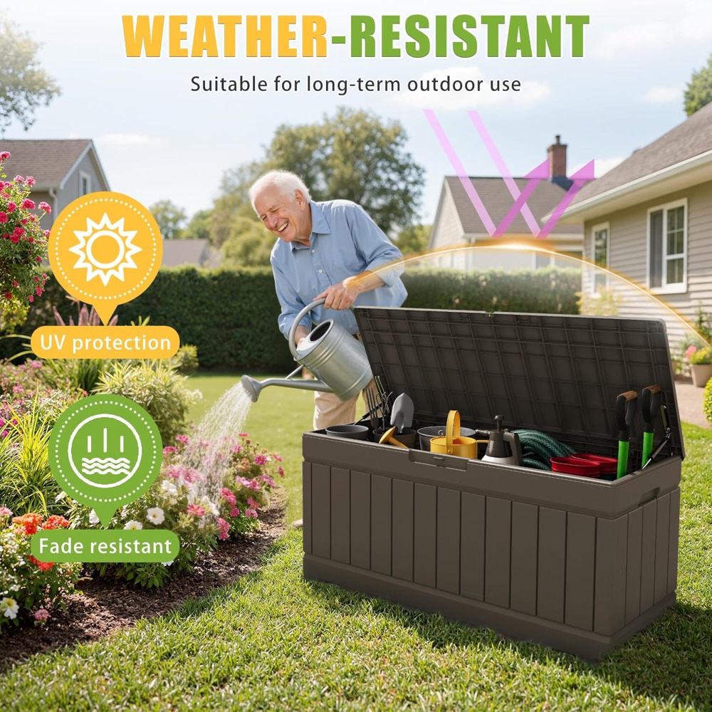82 Gallon Outdoor Storage Box  - Gardening Tools Box บทวิจารณ์และราคา