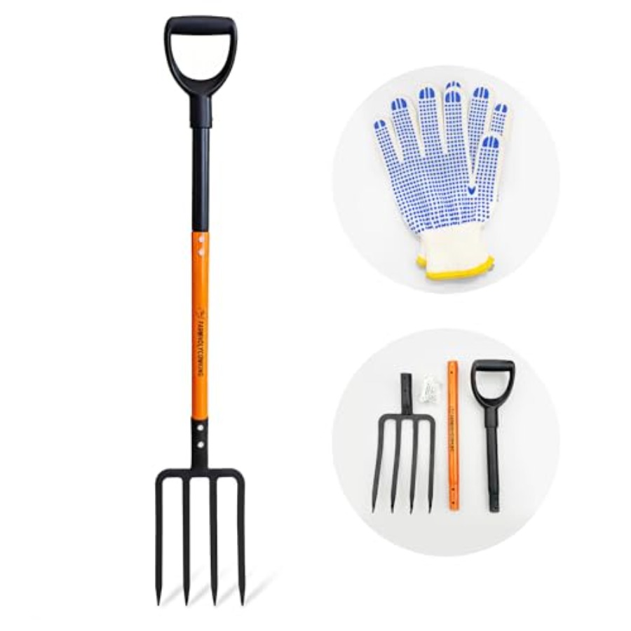 Pitch Fork for Garden 4-Tines  - Spade Digging Fork บทวิจารณ์และราคา