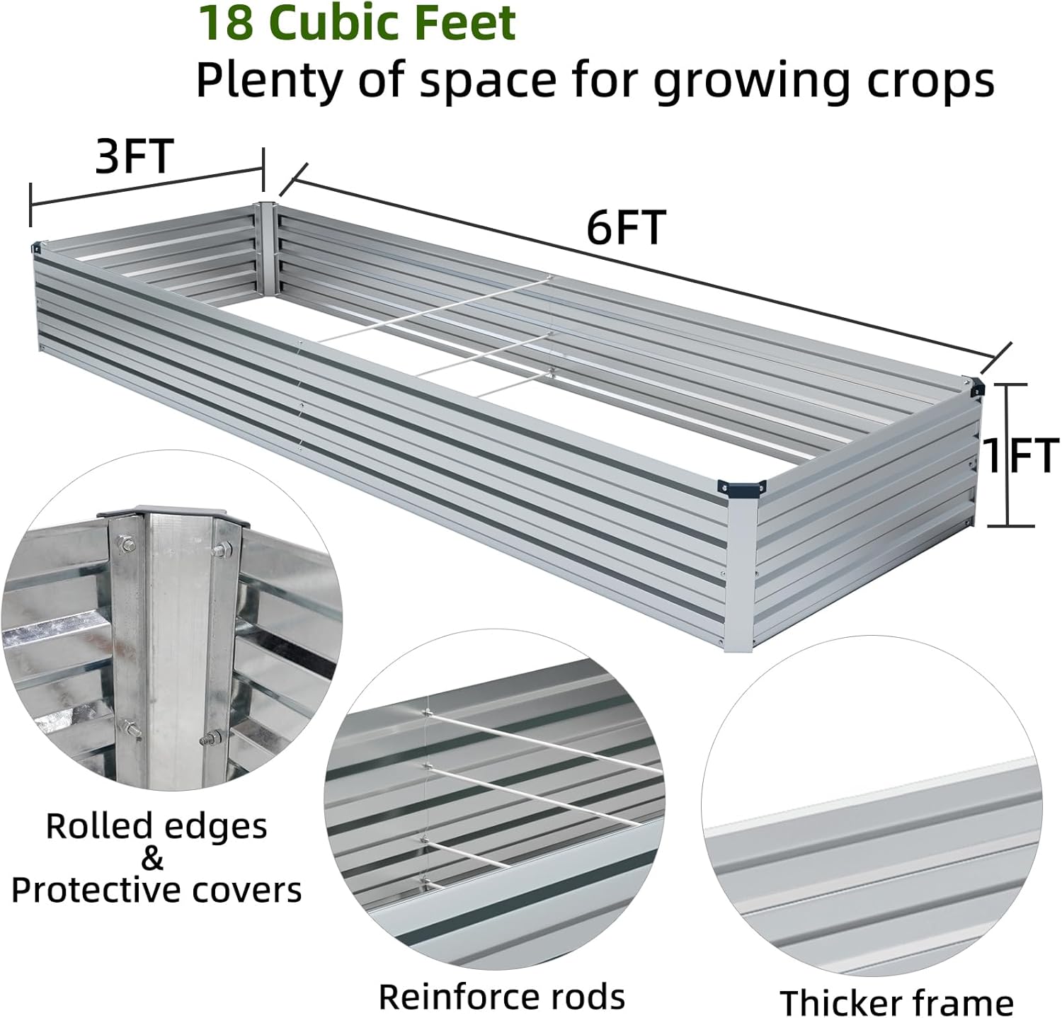 2 Pack Galvanized Raised Garde - Gardening Tools Images บทวิจารณ์และราคา