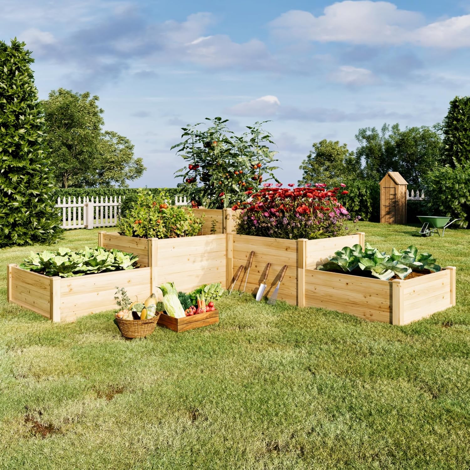 3 Tier Raised Garden Bed for O - Gardening Tools Box บทวิจารณ์และราคา