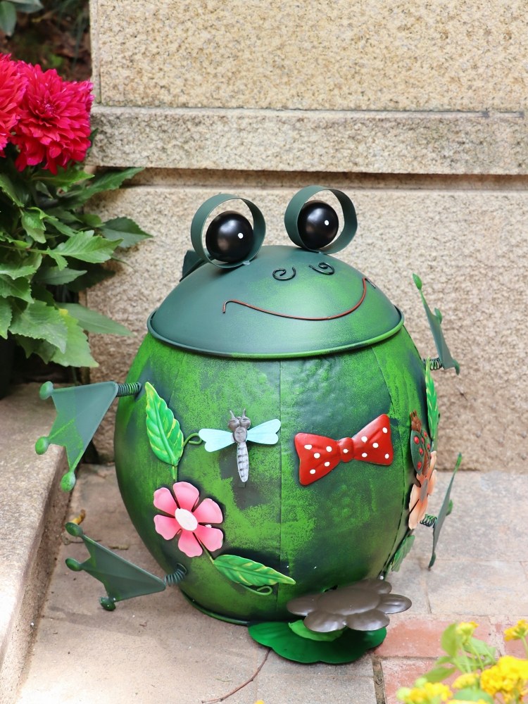 Wrought iron trash can outdoor - Gardening Tools Cartoon บทวิจารณ์และราคา