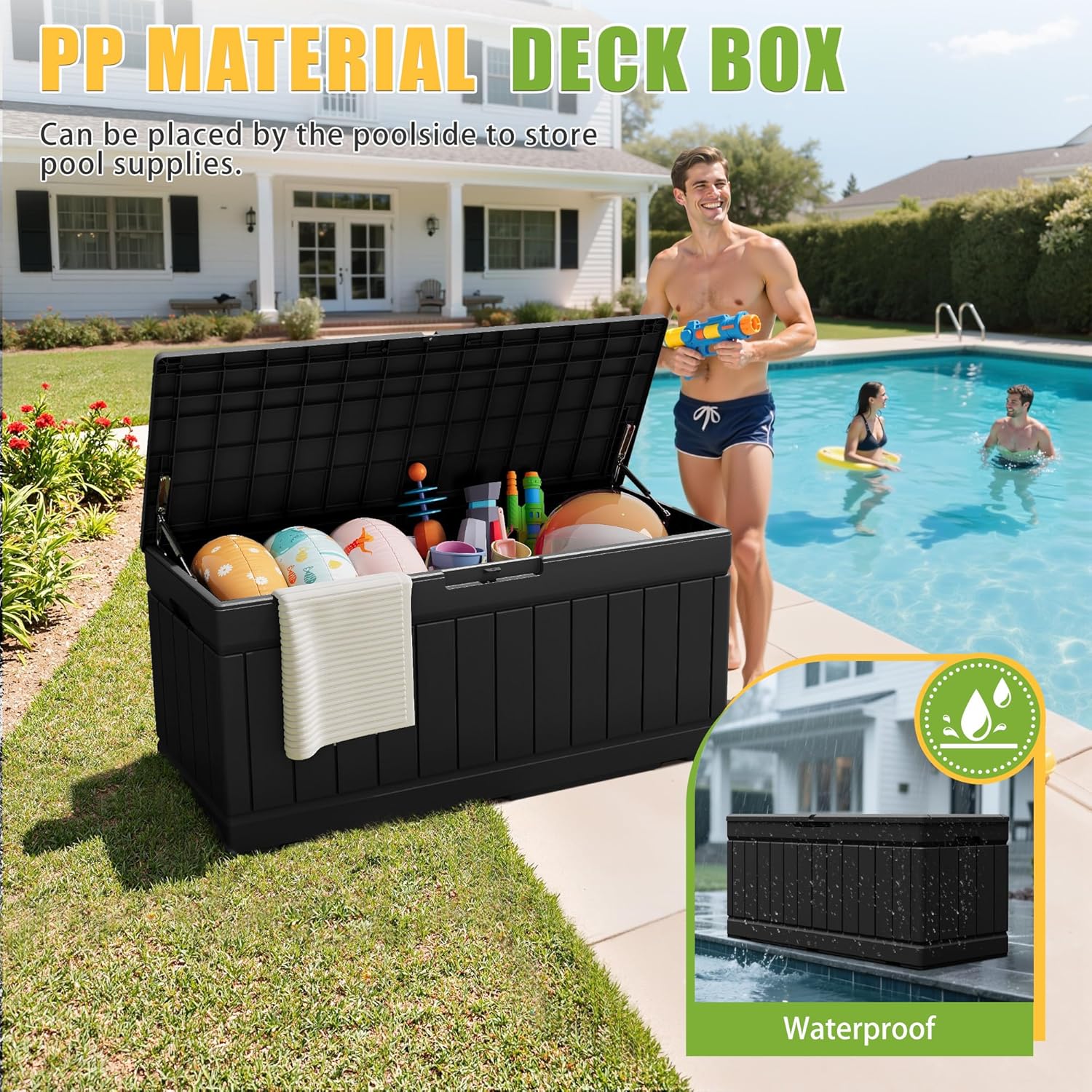 82 Gallon Outdoor Storage Box  - Gardening Tools Images บทวิจารณ์และราคา