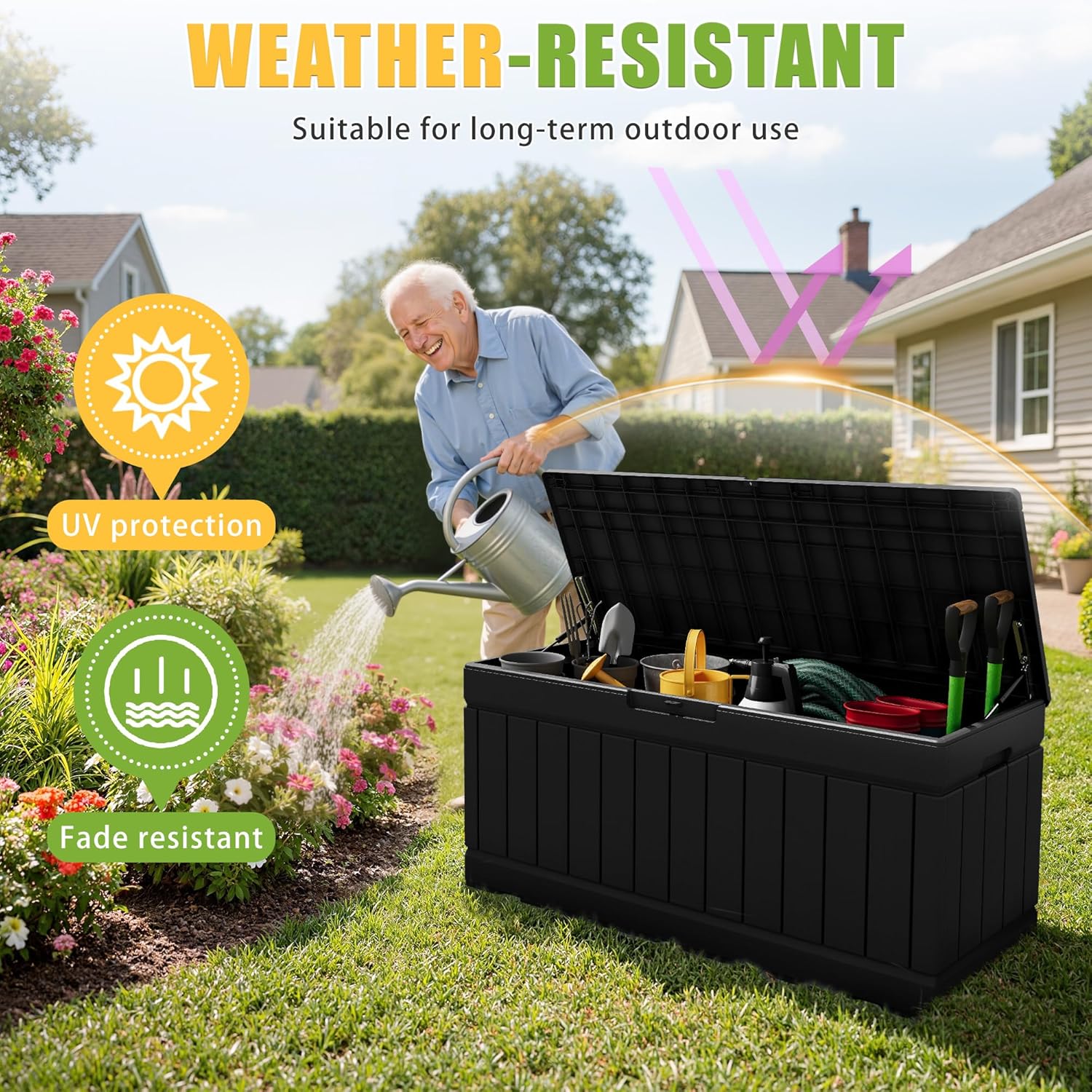 82 Gallon Outdoor Storage Box  - Gardening Tools Images บทวิจารณ์และราคา