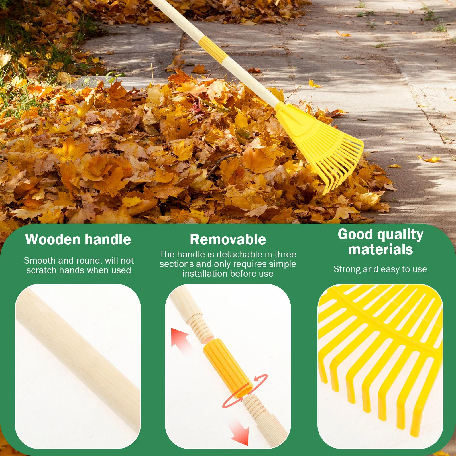 2Pcs Kids Leaf Rake Adjustable - Gardening Tools For 10 Year Olds บทวิจารณ์และราคา