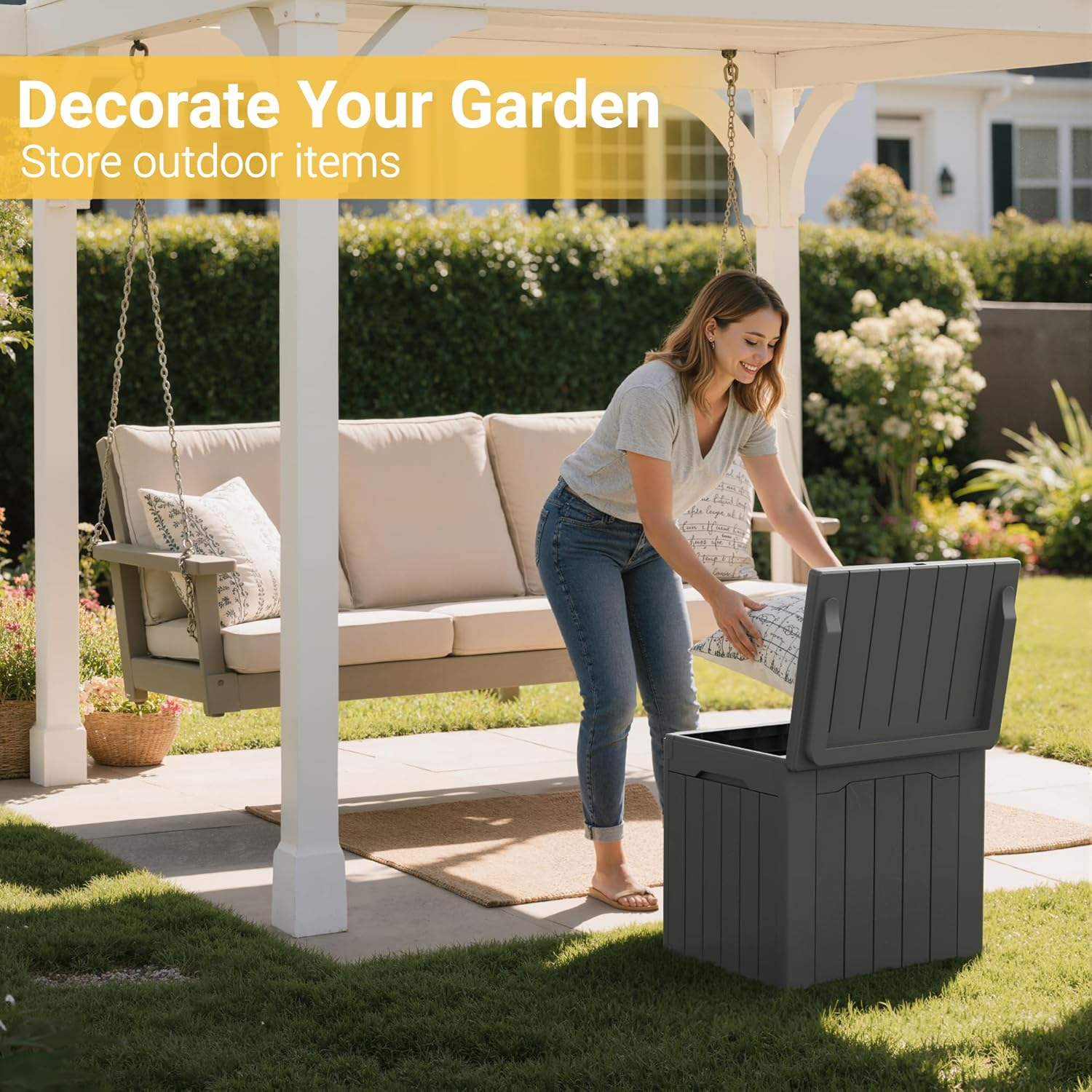31 Gallon Outdoor Storage Box  - Gardening Tools Images บทวิจารณ์และราคา