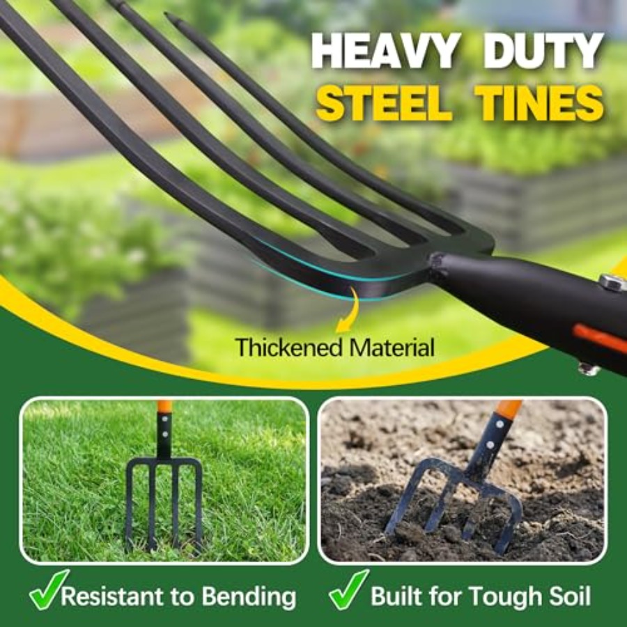 Pitch Fork for Garden 4-Tines  - Spade Digging Fork บทวิจารณ์และราคา