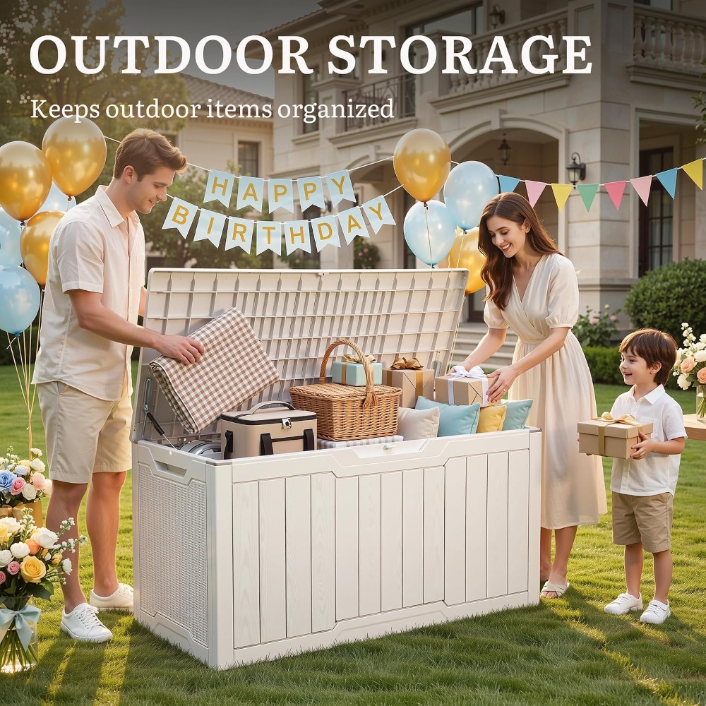 100 Gallon Outdoor Deck Box, W - Gardening Tools Images บทวิจารณ์และราคา