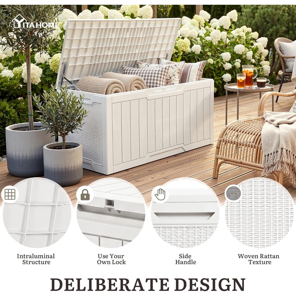 100 Gallon Outdoor Deck Box, W - Gardening Tools Images บทวิจารณ์และราคา