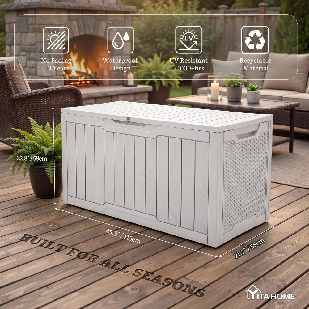 100 Gallon Outdoor Deck Box, W - Gardening Tools Images บทวิจารณ์และราคา